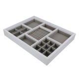 Multi Compartment Jewellery Drawer Medium Organiser for Elfa - White/Grey