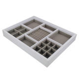 Multi Compartment Jewellery Drawer Large Organiser for Elfa - White/Grey