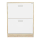 Howards Shoe Cabinet 2 Drawers - White/Brown