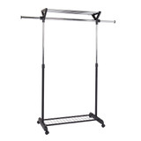 Howards Extendable Garment Rack With Top Shelf