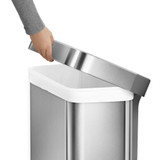 simplehuman Rectangle Step Can Rubbish Bin 45L - Stainless Steel