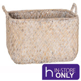 Howards Woven Rectangular Basket Large - White Wash