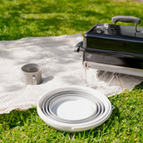 Collapse-A Round Bucket with Handle 10L - Grey & White