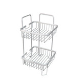 Bathroom Aluminium Square Shower Rack - 2 Tier