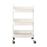 3 Tier Metal Trolley with Wheels - White