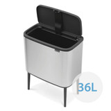 brabantia Bo Touch Bin Regular 36L, 1 Inner Bucket - Matt Steel Fingerprint Proof