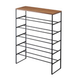 Tower Wood Top 5 Tier Shoe Rack - Black