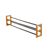 Williamsware Bamboo Two-Tier Expandable Shoe Rack - Black