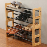 Williamsware Bamboo Two-Tier Expandable Shoe Rack - Black