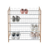 Howards 4 Tier Bamboo Shoe Rack - White