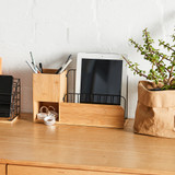 Howards Bamboo Desk Organiser 2 Dividers