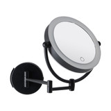 Signature Collection Wall Mounted Magnifying LED Makeup Mirror - Black