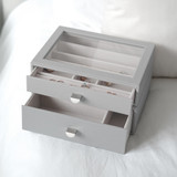 Stackers Classic Drawer Jewellery Box Glass Lid Layer - Pebble Grey