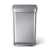 simplehuman 45L Rectangular Step Stainless Steel Rubbish Bin (Plastic Lid)