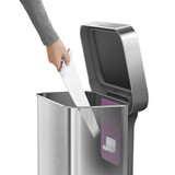 simplehuman 45L Rectangular Step Stainless Steel Rubbish Bin (Plastic Lid)