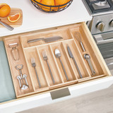 iDesign EcoWood Expandable Cutlery Tray
