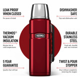 Thermos Stainless King Insulated Flask 1.2L - Red
