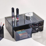 iDesign x Sarah Tanno 3 Drawer Makeup Organiser Wide - Smoke