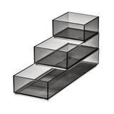 iDesign x Sarah Tanno Slide & Stack Organisers 3 Pack - Smoke