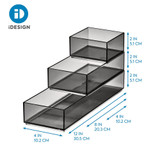 iDesign x Sarah Tanno Slide & Stack Organisers 3 Pack - Smoke