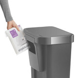 simplehuman 45L Rectangular Step Plastic Rubbish Bin - Grey