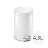 simplehuman 4.5L Round Step Rubbish Bin - White