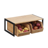 WilliamsWare Deep Stackable Bamboo Kitchen Shelf 45cm Wide - Black