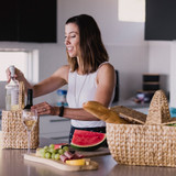 Woven Water Hyacinth Picnic Basket