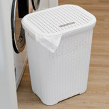 Seymours Knit Pattern Laundry Hamper 50L - White