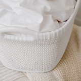 Seymours Knit Pattern Laundry Basket 37L - White