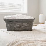 Seymours Knit Pattern Laundry Basket 37L - Grey