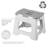 Vigar Compact 27cm Folding Step Stool - Grey