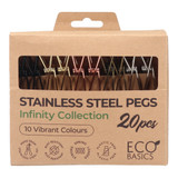 White Magic Eco Basics Infinity Stainless Steel Pegs - 20 Pack