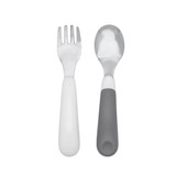 OXO TOT ON THE GO FORK AND SPOON SET - GREY