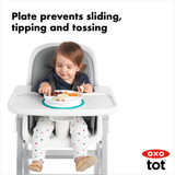 OXO Tot Stick & Stay Suction Divided Plate - Teal