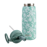 Oasis Stainless Steel Sports Straw Drink Bottle 780ml - Green Paisley