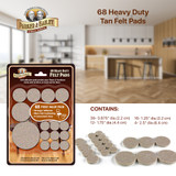 Parker & Bailey Heavy Duty Felt Pads Assorted Sizes - 68 Pack