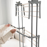 3 Tier Collapsible 26 Rail Clothes Airer with Wheels