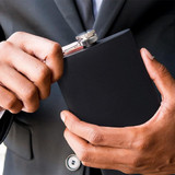 Bartender Stainless Steel Hip Flask 236ml - Matte Black Finish