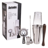 Bartender 5 Piece Stainless Steel Cocktail Shaker Set 500ml