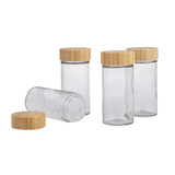 Appetito Glass Spice Jar Round with Bamboo Shaker Lid - 85ml