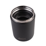 Oasis Stainless Steel Insulated Food Flask with Handle 480ml - Black