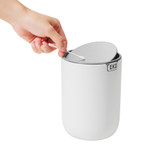 EKO Fandy Table Bin with Swing Top Lid 1.5L - White