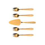 Splayd Rose Gold Cake Server Cutlery Set - 5 Pieces