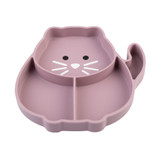 Melii Luxe Divided Silicone Suction Kids Plate - Cat