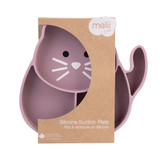 Melii Luxe Divided Silicone Suction Kids Plate - Cat