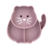Melii Luxe Divided Silicone Suction Kids Plate - Cat