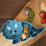 Melii Luxe Divided Silicone Suction Kids Plate - Dinosaur