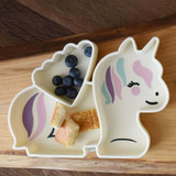 Melii Luxe Divided Silicone Suction Kids Plate - Unicorn