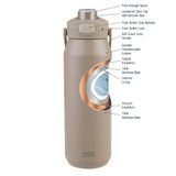 Oasis Capri Insulated Stainless Steel Drink Bottle 1L - Latte